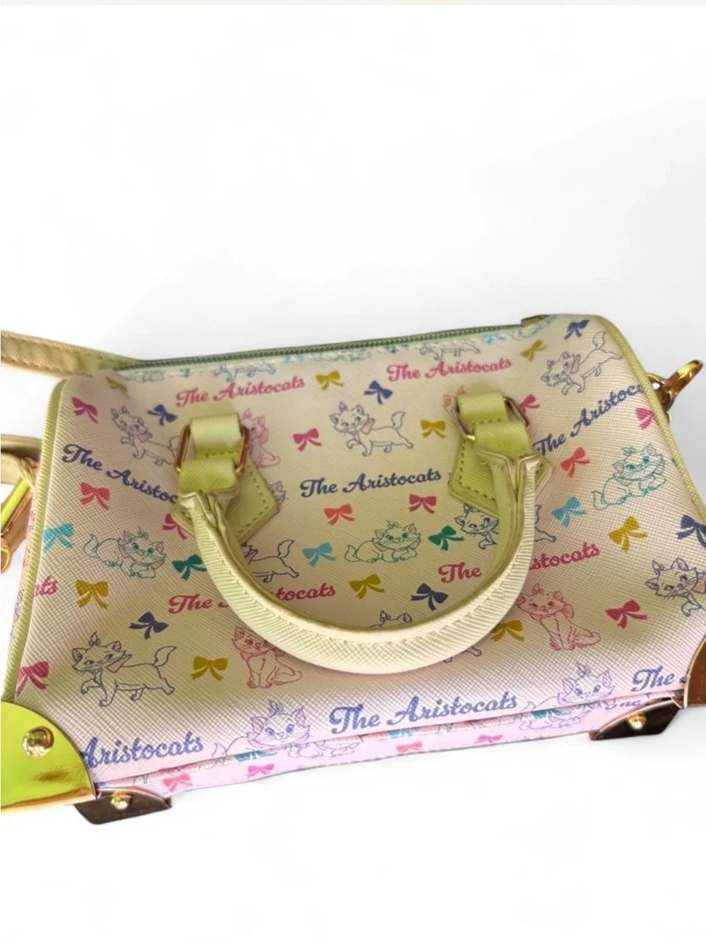 Pink gold Disney Classics Aristocats Crossbody mini bag kids purse allover Cats